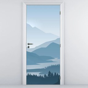 Fototapet pentru ușă - Peisaj montan - grafică (95x205cm)