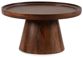 Măsuță de cafea maro închis rotundă din lemn de mango ø 80 cm Rose – MOME