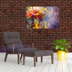 Tablou - Roată cu flori (90x60 cm)