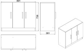 Dulap Vincent 5 (nuc + antracit). 1072630