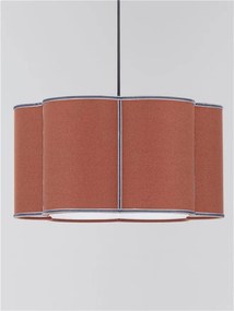 Lustra suspendata cu abajur textil rosu maroniu BLOOSY