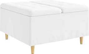 vidaXL Ottomană de depozitare Alb 80 x 80 x 45 cm Piele artificială