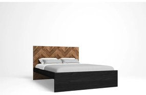 Pat matrimonial negru/natural 160x200 cm Gio – Marckeric