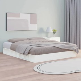 820682 vidaXL Cadru de pat, alb, 120x200 cm, lemn masiv