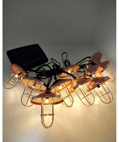 Ghirlandă solară LED, 10 LED-uri, 1,2 V, 300 mAh, 3,8 m, IP44, culoare cupru