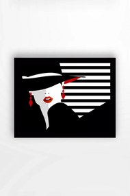 Tablou SC0378, negru/alb, lemn, 56x41 cm