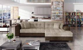 Coltar tapitat, extensibil, 295x80x195 cm, Sorento R01, Eltap (Culoare: Gri pepit / Alb)