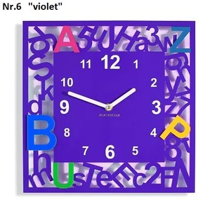 Ceas pătrat pentru copii cu litere Violet