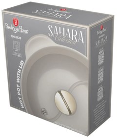 Cratiță cu capac și separator 30 cm, 4.2L – Berlinger Haus Sahara Collection BH 8628, crem, pentru rețete multiple, antiaderentă