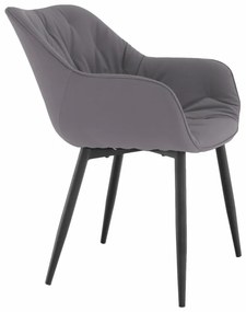 Fotoliu de design, material textil gri, FEDRIS