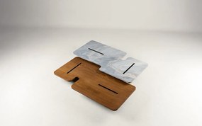 Masă lemn masiv de cafea Jais /15 cm, 130 × 68,5 × 20 cm