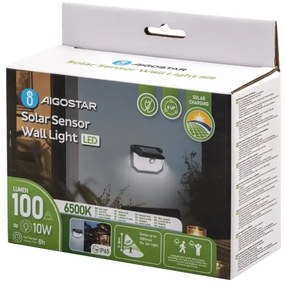 Aplică LED solară cu senzor Aigostar LED/0,8W/5,5V 6500K IP65
