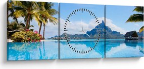 Tablou - Bora-Bora, Polinezia Franceză (cu ceas) (90x30 cm)