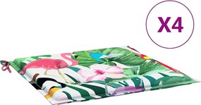 vidaXL Perne scaun de grădină, 4 buc., multicolor, 50x50x4 cm, textil