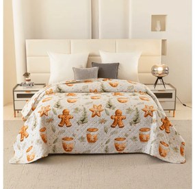 Cuvertura de pat cu model WINTER GINGERMAN, alb Dimensiune: 220 x 240 cm