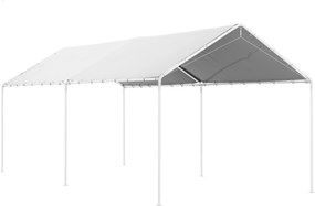 Outsunny Acoperiș pentru Carport 10 x 20 ft, Prelată de Schimb Rezistentă la UV cu Corzi Elastice, Albă | Aosom Romania
