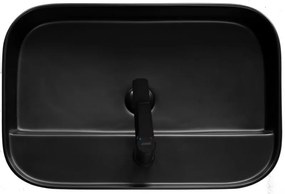 Lavoar pe blat, Fluminia, Juno-65MB, dreptunghiular, 65 x 45 cm, negru mat