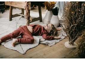 Covor pentru copii bej lavabil/țesut manual din bumbac 120x180 cm Monstera Natural – Lorena Canals