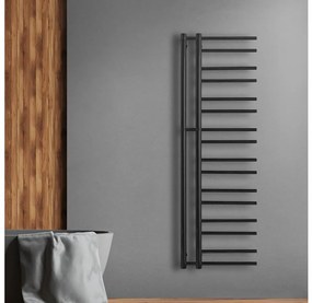 THEIA P.M.H. T2B - radiator de baie tip scară, 352 W, 154 cm, montare pe partea dreaptă, negru
