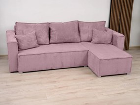 Canapea colt extensibila SMART COSARO mov deschis, cu colt bilateral + 2 perne CADOU