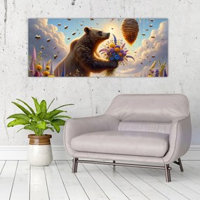 Tablou - Ursul și albinele (120x50 cm)