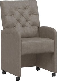 vidaXL Scaune de dining cu roți cu roți 2 pcs Gri 58 x 67 x 97 cm