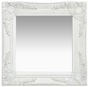 vidaXL Oglindă de perete in stil baroc, alb, 40 x 40 cm