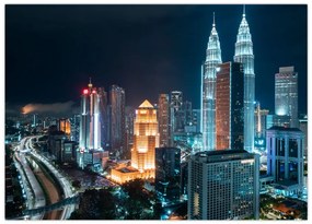 Tablou - Noaptea în Kuala Lumpur (70x50 cm)