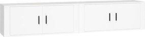 vidaXL Dulapuri TV montate pe perete, 2 buc., alb, 100x34,5x40 cm