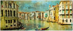 Tablou - Canalul de la Veneția și gondole (120x50 cm)