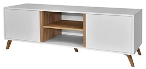 Masă TV + Dulap Barbara 150 WL05 (Alb + Alb + stejar craft auriu). 1059075