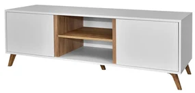 Masă TV + Dulap Barbara 150 WL05 (Alb + Alb + stejar craft auriu). 1059075