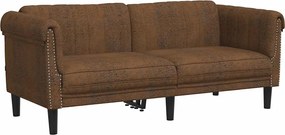 vidaXL Canapea, 2 locuri, maro, piele întoarsă ecologică