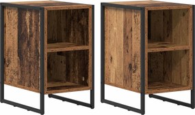 vidaXL Noptieră 2 pcs Lemn Vechi 39.5 x 30 x 50 cm Lemn compozit