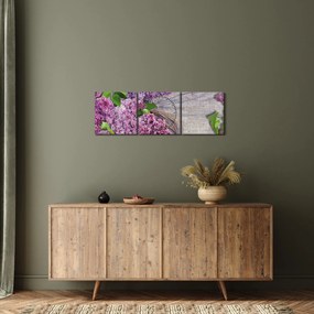 Tablou - Flori de liliac (cu ceas) (90x30 cm)