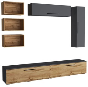 Living haaus Haga V14, Antracit/Stejar Wotan, L 240 cm