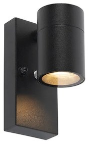 Lampa de perete exterioară modernă neagră IP44 cu senzor crepuscular - Solo