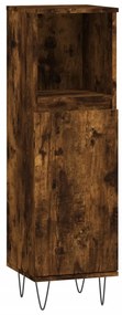 831561 vidaXL Dulap de baie, stejar afumat, 30x30x100 cm, lemn prelucrat