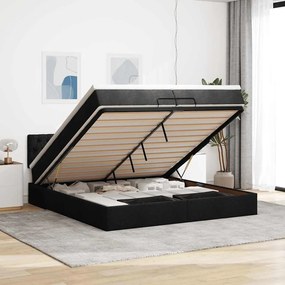 vidaXL Cadru de pat otoman cu saltea țesătură maro închis 120x190 cm