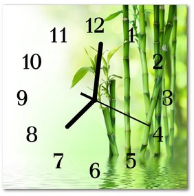 Ceas de perete din sticla pătrat Bamboo Bamboo Green