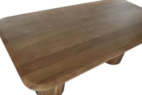 Masă dining din lemn de mango, maro, 8 locuri, cu bază din două coloane, 76 x 180 x 90 cm, „Darya”