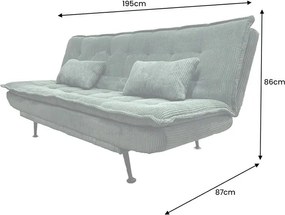 Canapea extensibila, Catifea Raiata Verde JAZZ 195cm