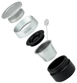 Set 5 accesorii pentru espresso dublu Nano Basket Plus, Otel inoxidabil, Fara BPA, Negru