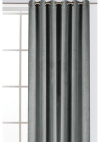 Draperie gri dimout (semi-opacă) din catifea 400x250 cm Velto – Filumi