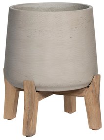 Ghiveci de flori Patt pe picioare joase,  culoare - gri antic, mai multe dimensiuni - PotteryPots Mărime: XXL - v. 27,3 cm, ⌀ 28,6 cm / v. 43 cm, ⌀ 39.5 cm