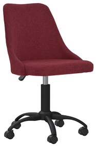 Scaun de birou pivotant, rosu vin, material textil 1, Bordo