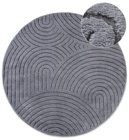 Covor gri antracit rotund ø 160 cm Panglao New York Anthracite – Elle Decoration