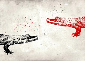 Tablou pe sticlă - Crocodili (70x50 cm)