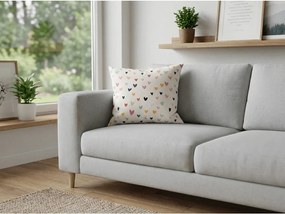 Fata de perna din bumbac DOTHEARTS POLY 45x45 cm, crem