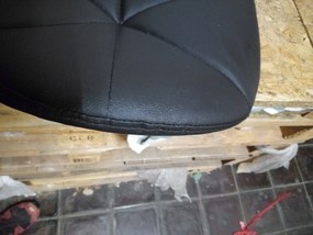 OFERTA Scaun de bar din piele ecologica cu picior negru WEST, negru II. calitate